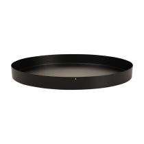 Metallitarjotin pyöreä kynttilänjalka musta Ø20cm K2,5cm