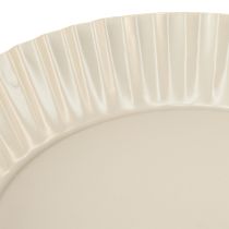 kohteita Metallilevy harmaa retro koristelautanen metallijalustalla Ø24cm 2 kpl