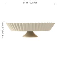 kohteita Metallilevy harmaa retro koristelautanen metallijalustalla Ø24cm 2 kpl