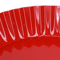 kohteita Metallilevy retro koristelautanen jalustalla punainen metalli Ø24cm 2kpl