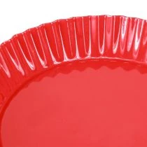kohteita Metallilautanen punainen pieni koristelautanen metallijalustalla Ø14cm 2 kpl