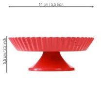 kohteita Metallilautanen punainen pieni koristelautanen metallijalustalla Ø14cm 2 kpl