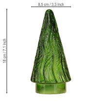 kohteita Mini lasinen joulukuusi LED punainen vihreä ruskea 18 cm 3 kpl