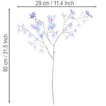 kohteita Keinotekoinen kukkiva oksa hohtavilla kukilla, 80 cm
