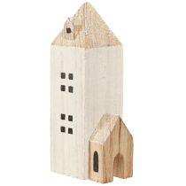 kohteita Mini Joulukylä Puinen Koristeet Valkoinen Luonnonvärinen K13/7cm 6 kpl