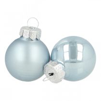 kohteita Mini joulupallo lasi sininen kiiltävä/matta Ø2,5cm 24p