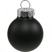 Mini joulupallot lasi musta kiiltävä/matta Ø2,5cm 24p