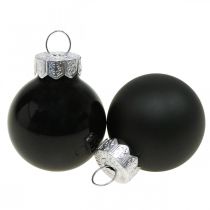 kohteita Mini joulupallot lasi musta kiiltävä/matta Ø2,5cm 24p