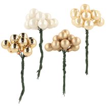 kohteita Minijoulupallot langalla kulta, kerma Ø1.5cm 140 kpl