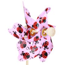 kohteita Mini Tuulimylly Leppäkerttu Koriste Valkoinen Lila Ø8cm 12 Kpl