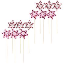 kohteita Mini Tuulimylly Leppäkerttu Koriste Valkoinen Lila Ø8cm 12 Kpl