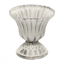 Mini Cup Maljakko Metallimalja Valkoinen Harmaa Antiikki Ø8cm K8cm
