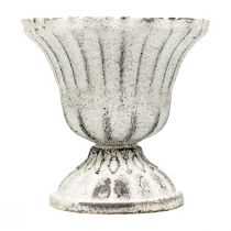 Mini Cup Maljakko Metallimalja Valkoinen Harmaa Antiikki Ø8cm K8cm