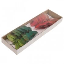 kohteita Miniperhonen langalla punainen, vihreä 6,5cm 12 kpl