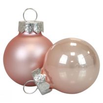 Mini joulupallot lasi pinkki matta/kiiltävä Ø2,5cm 20p