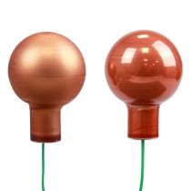 Minijoulupallot lasilangalla punaoranssi 2,5cm 140p