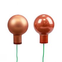 Minijoulupallot lasilangalla punaoranssi Ø2cm 140p