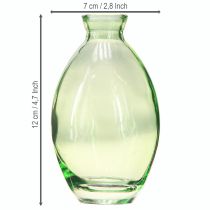 kohteita Minimaljakot, lasia, sipulimaisia, vihreän sävyisiä, korkeus 12 cm, 6 kpl