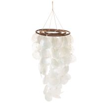 kohteita Tuulikello Capiz-kuorikärki, pyöreä, 70 cm pitkä, parvekkeelle tai puutarhaan