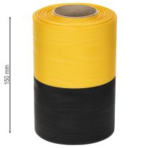 kohteita Moiré-seppelenauha 150 mm kelta-musta - surunauha, vyö, koriste, klubinauha - 25 m rulla