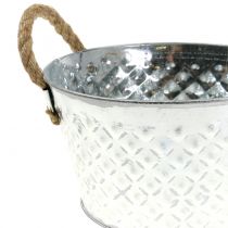 kohteita Sinkkikulho koristeellinen metallikulho köysikahvalla Ø22cm H12cm