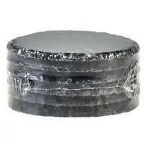 kohteita Luonnonliuskekivilautaset pyöreät lasinaluset mustat Ø10cm 6 kpl