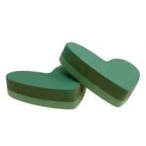 kohteita Plug-in materiaali sydän kukkainen vaahtomuovi vihreä 24cm x 25cm 2 kpl