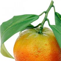 Koristeelliset hedelmät, appelsiinit lehdillä, tekohedelmät H9cm Ø6,5cm 4kpl.