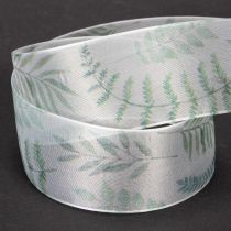 kohteita Organzanauha, sifonkinauha, lehtioksat, vihreä, 40 mm, 15 m