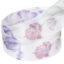 kohteita Organzanauha, sifonkinauha, papukaijatulppaanit, violetti, 40 mm, 18 m