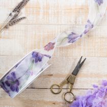 kohteita Organzanauha, sifonkinauha, papukaijatulppaanit, violetti, 40 mm, 18 m