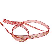 kohteita Organza nauha tummanpunainen tähdillä 15mm 20m
