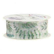 kohteita Organza nauha sifonki nauha lehdet oksat vihreät 40mm 15m