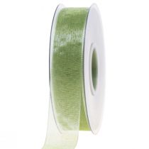 Organza nauha vihreä lahja nauha reunus limen vihreä 25mm 50m
