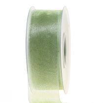 Organza nauha vihreä lahja nauha reunus limen vihreä 40mm 50m