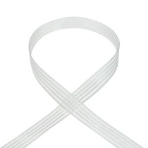 Organza nauha raidoilla lahjanauha valkoinen 15mm 20m