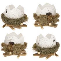 kohteita Pääsiäiskoriste, linnunpesämuna pesässä, luonnonväriset, Ø9cm K11cm, 4 kpl