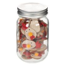 kohteita Puinen kana tarrapisteillä, pääsiäisaskartelukoriste, luova pöytäkoriste, maalaistyyli, 5 cm, 36 palaa