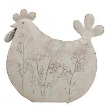 Pääsiäiskoriste metalli deco kana Pääsiäinen valkoinen 19,5x6,5x18cm