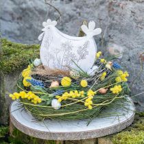 Pääsiäiskoriste metalli deco kana Pääsiäinen valkoinen 19,5x6,5x18cm
