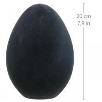Pääsiäismuna koristelu muna musta muovi flokoitu 20cm
