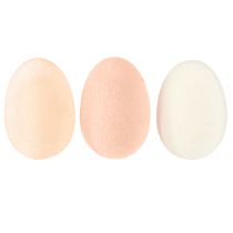 kohteita Pääsiäismunat Flocked in Peach Brown White K6cm 24kpl