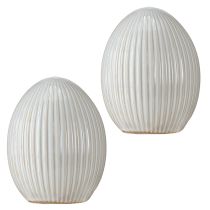 kohteita Pääsiäismunat Keraaminen koristemuna uralla Valkoinen Harmaa 10×12,5cm 2 kpl