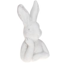 kohteita Pääsiäispupuhahmo Shabby Chic Rabbit Thinking White 11×9×20,5 cm