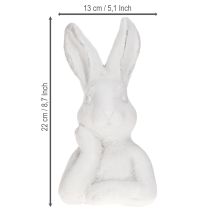 kohteita Pääsiäispupuhahmo Shabby Chic Rabbit Thinking White 11×9×20,5 cm