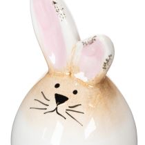 kohteita Pääsiäispupu, keraaminen, valkoinen muna, koristeellinen pupuhahmo, Ø6cm, korkeus 11.5cm