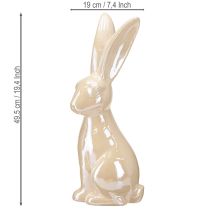 kohteita Pääsiäispupu keraaminen beigenvärinen keraaminen pupu iso, korkeus 49,5 cm