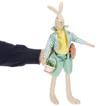 kohteita Kangaspääsiäispupu, kani vaatteineen, pääsiäiskoriste, nuori pupu K46cm