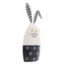 kohteita Pääsiäispupu mustavalkoinen pupu lasilla metallia 18,5x7x3cm 2kpl