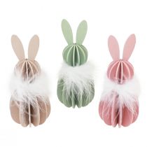 kohteita Pääsiäispupun pöytäkoriste puinen pupu värillinen 5,5×15cm 3 kpl